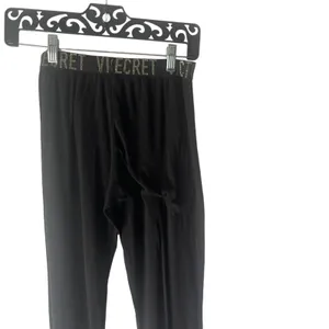 Victoria's Secret Women's Size XS Black Thermal Black Gold Loungewear Leggings‎ thumbnail 7