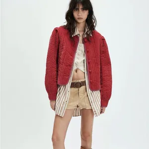 NWT Free People Quilted Velvet Natalia Jacket in Sweet Heart Sz Large thumbnail 2