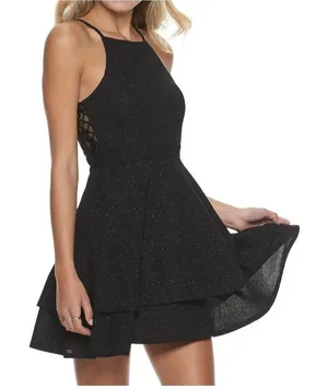 Three Pink‎ Hearts Glitter Lace Dress Juniors L Whimsigoth HoCo Party Wedding thumbnail 1