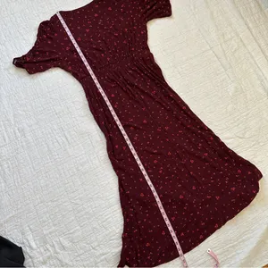 Old Navy Burgundy Puff-Sleeve V-Neck Midi Dress NWT NEW Large Burgundy Floral thumbnail 8