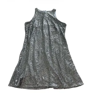 Eliza J NWT Sequin Shift Dress Size 12 Silver Sleeveless Cocktail‎ Party Holiday thumbnail 1