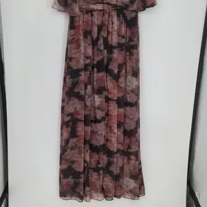 Adrianna Papell Womens Floral Chiffon Draped Gown Dress Size 8 Flowy Maxi V Neck thumbnail 15