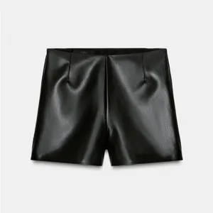 NWT Zara Faux Leather High-Waisted Shorts thumbnail 3