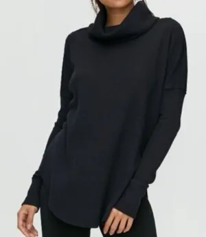 Aritzia TNA Thermal Waffle Knit Cowl Neck Top Size XS thumbnail 1