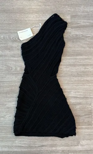 NWT Peppermayo Percilla Ladder Knit Mini Dress in Black, Size XS/S thumbnail 1