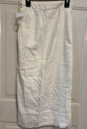 Treasure & Bond NWT Cream Button-Down Midi Skirt XXS Nordstrom thumbnail 1