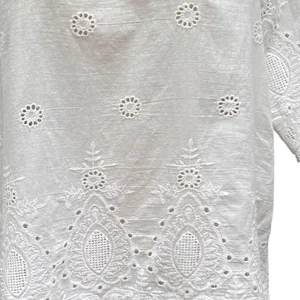 Lipslide White Embroidered Blouse M Cotton Cutwork Floral Cottage Fairy Boho thumbnail 4