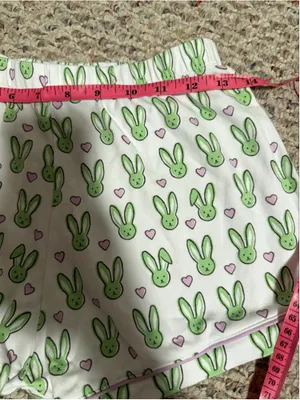 Roller Rabbit Mint Love Bunnies Polo Short PJ Pajama Set- Size P Petite XXS XS thumbnail 12