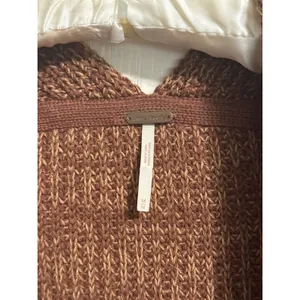Free People Chunky Knit High Hopes‎ Cardigan Oversized Minimalist Cozy Neutral thumbnail 6