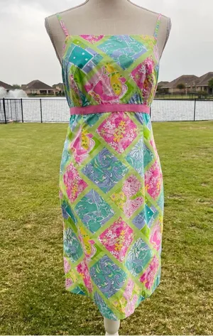 Vintage Lilly Pulitzer Spaghetti Strap Multicolor Dress thumbnail 1