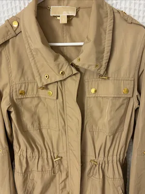 Michael Kors Tan with Gold Hardware Trench Coat Jacket Small thumbnail 2