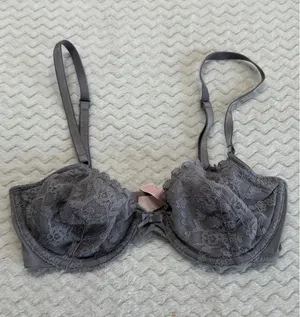 Victorias Secret Unlined Demi Lace Bra Gray Floral Underwire 34C 4331 thumbnail 1