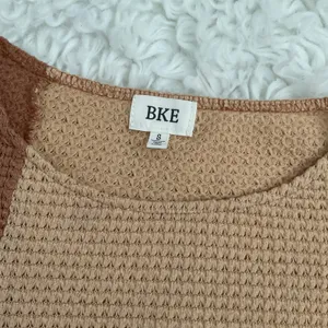 BKE Colorblock Waffle Knit T Shirt‎ Top Beige Brown White Size S thumbnail 5