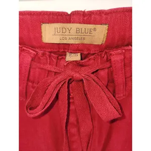Judy Blue Garment Dyed Red Drawstring Skinny Jeans Size 7/28 thumbnail 6