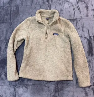 Patagonia Los Gatos Quarter-Zip Fleece Pullover Women Tan Beige Medium thumbnail 1
