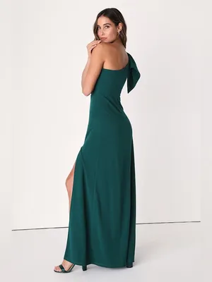 Lulus Revel in the Moment Emerald Green One-Shoulder Maxi Dress Size Large NWT thumbnail 3