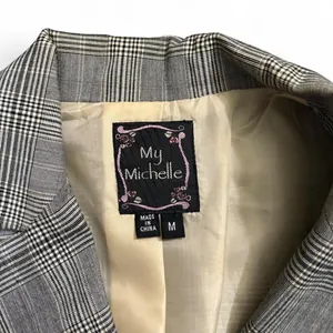 My Michelle Y2K Fitted Waist‎ Plaid Blazer M Puff Sleeve Preppy thumbnail 2