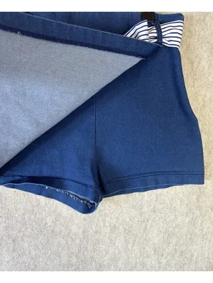 Altar'd State Skort Skirt Shorts Blue Belt Zip Women’s Medium Cotton Blend thumbnail 2