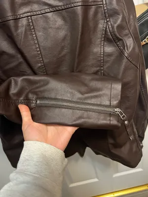 Brown leather jacket Size M thumbnail 4