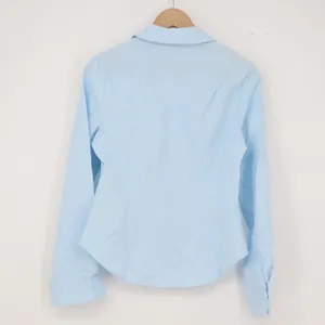 Unbranded Blouse Womens M Ruched Front Light Blue Button thumbnail 4