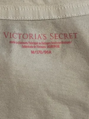 Womens medium Victoria’s Secret Long Sleeve "Tee-jama" Nightgown-white/Silver thumbnail 7