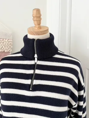 Aritzia Babaton Overseas Striped Sweater Blue White Sz XXS thumbnail 3