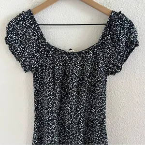 Roxy Black and White Boho Feminine Casual Dress Sweetheart Neckline Small thumbnail 5