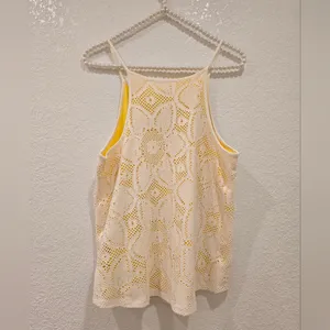 Anthropologie Cosette Top Size S Yellow White thumbnail 5