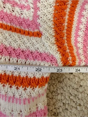 Sincerely Jules Striped Open Knit‎ Sweater Pink Orange Cream Size Small thumbnail 5