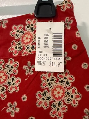 Red floral skirt Orange thumbnail 6