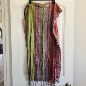 Pashmina Cerbaro (Made in Italy) Scarf Green Multi L 75” thumbnail 4