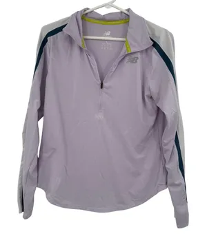 New Balance Size‎ Small Quarter Zip Pullover Sweatshirt Lavender Light Purple thumbnail 1