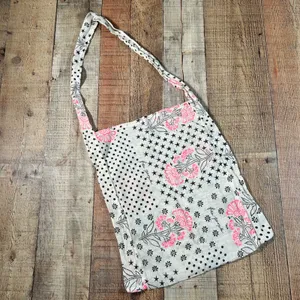 Free People Mixed Print Gauze Hobo Bag Tote Bag Pink Floral Stars Polka Dot Boho thumbnail 4