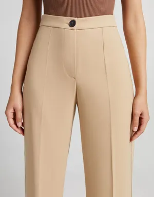 Bershka high waisted beige tan wide leg pants thumbnail 10