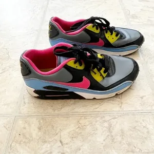 Nike Air Max 90 Flint Grey Flamingo GS Sneakers Shoes Youth 6/ Women’s 8 thumbnail 2