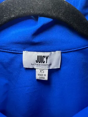Juicy Couture 1/4 Zip Windbreaker Pullover Jacket Blue Black Stretch Y2K Fall XS thumbnail 3