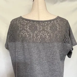 Disney Parks Winnie the Pooh Graphic Women Tee Top Sz M Lace Back Whimsical Cozy thumbnail 8