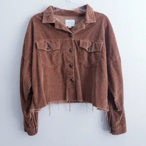 American Eagle Corduroy Distressed Cropped Jacket thumbnail 2