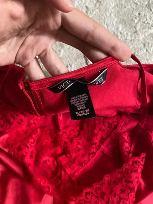 NWOT Victoria’s Secret satin red spaghetti strap lace trim cut out teddy romper thumbnail 5