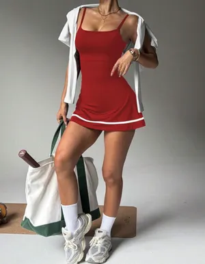 SheIn Red Two-Piece Athletic set thumbnail 4