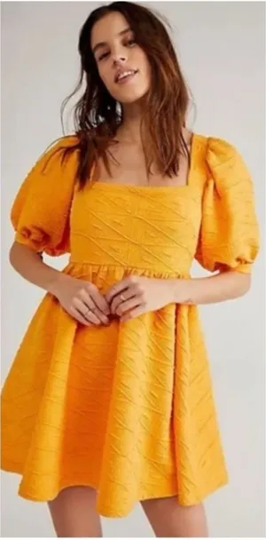 Free‎ People Violet Mini Dress in Carrot Ginger Sz XS thumbnail 1