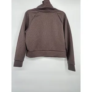 Juicy‎ Couture Sport Jacquard Textured Crop Pullover M Plum Purple Funnel Neck thumbnail 4