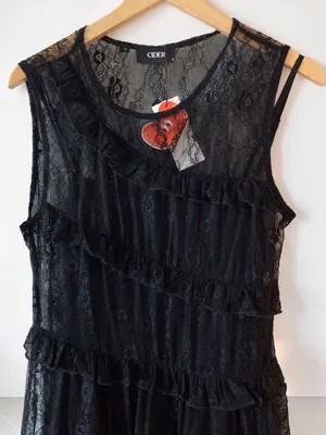 Cider dress women goth lace mini dress, black thumbnail 3