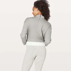 Lululemon gray hoodie pullover zip‎ back Light As Warmth Crew Heathered Grey thumbnail 2