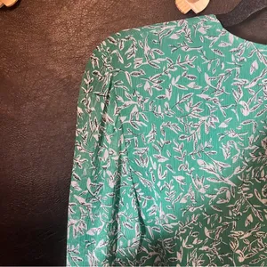 East Order Green Gizele Botanical-Print Mini Wrap Dress‎ Size Medium thumbnail 6