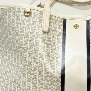 Tory Burch Tote Bag Gemini Link Shoulder Bag Printed Blue Chain thumbnail 2
