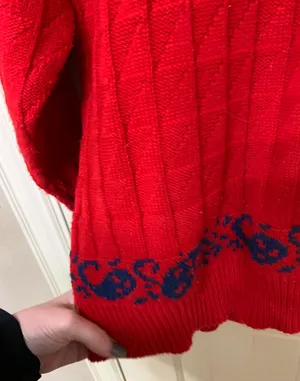 Vintage Grandpa Sweater Red Size L thumbnail 5