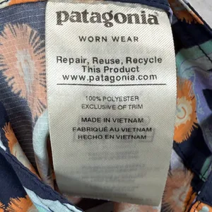 Patagonia Baggies Board Shorts‎ Floral Print Swim Trunks Orange Blue Size 14 thumbnail 6