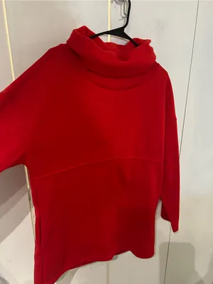 Cozy Red Funnel Neck Women's Sweater Size L thumbnail 3