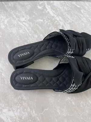 VIVAIA Black and White Mules- Size 41.5 thumbnail 4